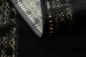 Dywany Łuszczów Behúň Gloss 408C 86 geometric black/gold - 70x300 cm