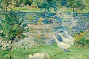 Obraz - Berthe Morisot, Girl in a Boat with Geese, reprodukcia (90x60 cm)