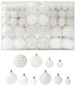 Biele vianočné ozdoby na stromček 100ks