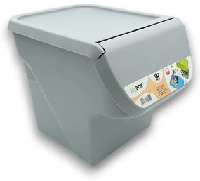 Úložný box na zemiaky a cibuľu s vetraním, VEGBOX sivý (14l - 10kg zemiakov)