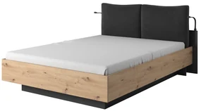 Manželská posteľ 160 cm Nedra (bez matraca a roštu) (dub artisan + antracit). Akcia -21%. Vlastná spoľahlivá doprava až k Vám domov. 1071369