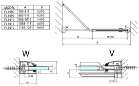 Polysan Polysan, FORTIS LINE sprchové dvere do niky 900 mm, číre sklo, ľavé, FL1490L