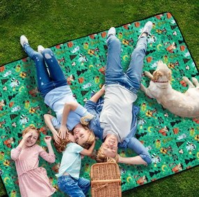 Pikniková deka károvaná, sivá