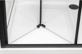 Novoterm Zalamovacie sprchové dvere NV-Solid DH BL 90, čierna/transparent - bez vaničky