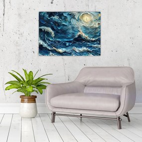 Sklenený obraz - Maľba oblohy a mora (70x50 cm)