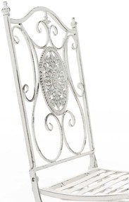 Súprava kovových stoličiek a stola Aldeano (SET 2+1) - Biela antik