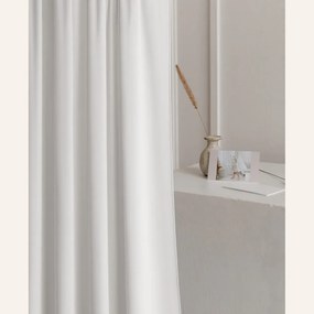 Room99 Hotový záves na páske CHARMY Jednofarebný Velúrový Zatemňovací Farba: Biela, Veľkosť: 140 x 250 cm