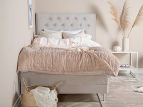 Vansbro 120 polohovateľná boxspring posteľ béžový zamat čelo Furuvik
