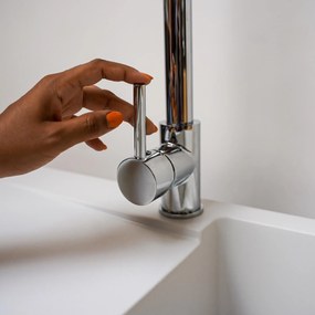 Gamma Spiral, stojanková drezová batéria s elastickou výlevkou, chrómová, GMA-BSL-CH