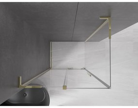 Mexen Velar L, sprchový kút s posuvnými dverami 100 x 70 cm, 8mm číre sklo, zlatá lesklá, 871-100-070-03-50