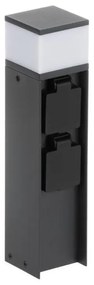 Kanlux 38763-Vonkajšia lampa s 2 zásuvkami DASTEN 1xG9/11W/230V 30 cm IP44 čierna KX2580