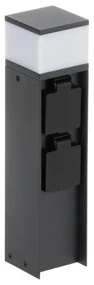 Kanlux 38763-Vonkajšia lampa s 2 zásuvkami DASTEN 1xG9/11W/230V 30 cm IP44 čierna KX2580