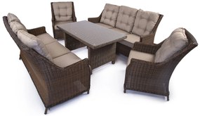 Záhradná jedálenská súprava BERKLEY 8 Farba: tmavohnedý melír