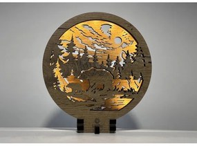 Li-Go 23595/DUB2 - LED stmievateľná stolová dekorácia LED/12W/230V 20x22 cm dub