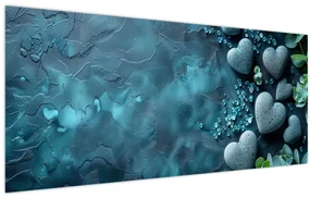 Obraz - Kamene tvaru srdca (120x50 cm)