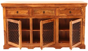 furniture-nabytek.cz - Rustikálna komoda z palisandru s kovovým opletením 160x45x90