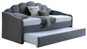 Posteľ Bella Velvet 90x200 s výsuvnou prístelkou – sivá