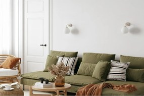 Nástenné svietidlo Eliza, 1x biele sklenené tienidlo, g/be