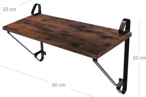 Sada 2x nástenných políc SHELFY hnedá/čierna