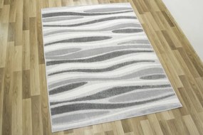 Šnúrkový koberec Stella D408A sivý / strieborný / krémový
