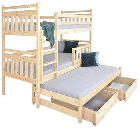 FA Petra 5 200x90 poschodová posteľ s prístelkou Farba: Jelša (+44 Eur), Variant rošt: S roštami
