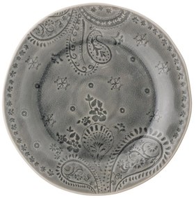 Sivý tanier z kameniny Bloomingville Rani, ø 26,5 cm