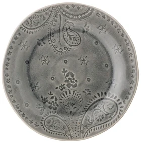 Sivý tanier z kameniny Bloomingville Rani, ø 26,5 cm