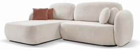 Rohová rozkladacia sedačka Olio - krémová Strana: Pravá