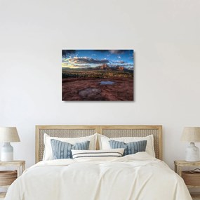 Sklenený obraz hôr (70x50 cm)