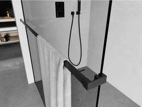 Mexen Kioto, vešiak na uteráky pre sprchovú zástenu, max. 140 cm, čierna matná, 800-06-70