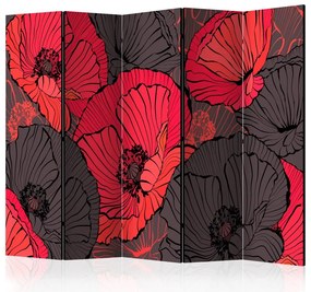 Artgeist Paraván - Pleated poppies [Room Dividers]
