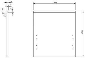 Mexen Orio, čelo pre korpus kúpeľňovej skrinky 40 x 43,5 cm, biela lesklá, 91A10-0400-470-1-00