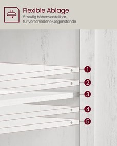 Kuchynská skrinka VASAGLE so zásuvkami a dvierkami BBK341W01