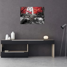Obraz - Vodopády v jesennej krajine (70x50 cm)