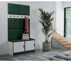 Predsieňový nábytok Roj 19 biely + Kronos 19 zelená