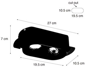 Sada 6 zaoblených zapustených bodových svetiel biela GU10 50 mm 2-svetlá - Hubs