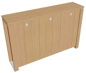 Stredná skriňa Verno+ S 200 x 46 x 130 cm, dub svetlý / oranžová