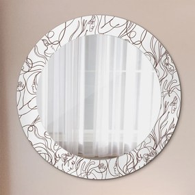 Okrúhle ozdobné zrkadlo Umelecké línie fi 60 cm