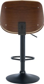 Barová stolička Nova - koženka, čierny rám - Orech / Krémová