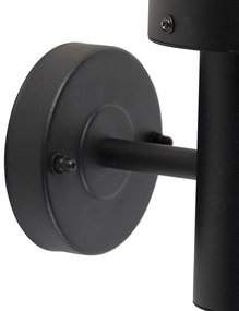 Vonkajšia nástenná lampa čierna s pohybovým senzorom IP44 - Gleam