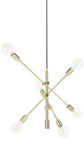 Art Deco závesné svietidlo mosadz 6-žiarovkové - Sydney