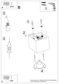 Sollux Sl.1182 - Bodové svietidlo QUAD 1xGU10/10W/230V zlatá