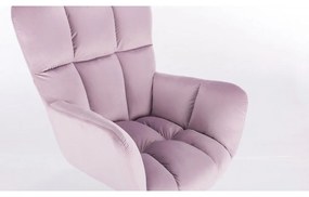 LuxuryForm DESIGN Kreslo AURORA VELUR na čiernej podstave s kolieskami - levanduľa