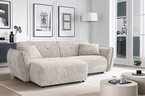 Béžová ženilková rohová pohovka (ľavý roh/s leňoškou) Nelia – Ropez