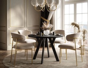 OKRÚHLY ROZKLADACÍ JEDÁLENSKÝ STÔL EWALD ČIERNY MATNÝ 100/140 cm