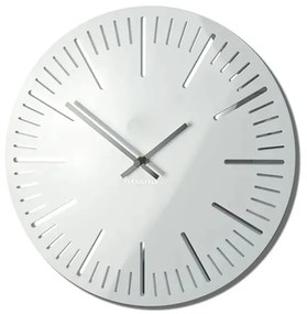 Nástenné biele akrylové hodiny TRIM lesklé - 30cm
