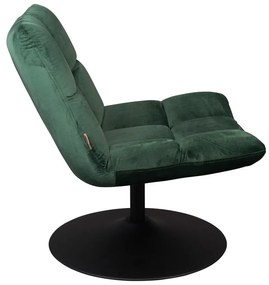 Zelené zamatové kreslo Dutchbone Bar