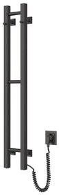 Navin Elektrický sušiak na uteráky SILOUETTE 187W/230V 101,1 cm IP44 čierna pravá hran. NV0011