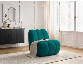 Tyrkysovomodré kreslo z textílie buklé Janissaire – Bobochic Paris