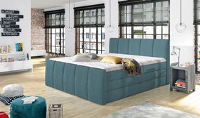 Posteľ boxspring Fresco 180x200 cm, petrolejová látka